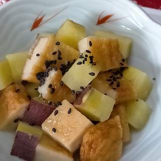 サツマイモ＊さつま揚げ＊ごまのやさしい味の煮物～♪